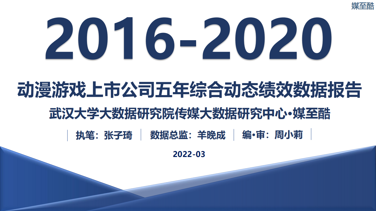 【報告】20162021動漫游戲上市公司五年綜合動態績效數據報告1