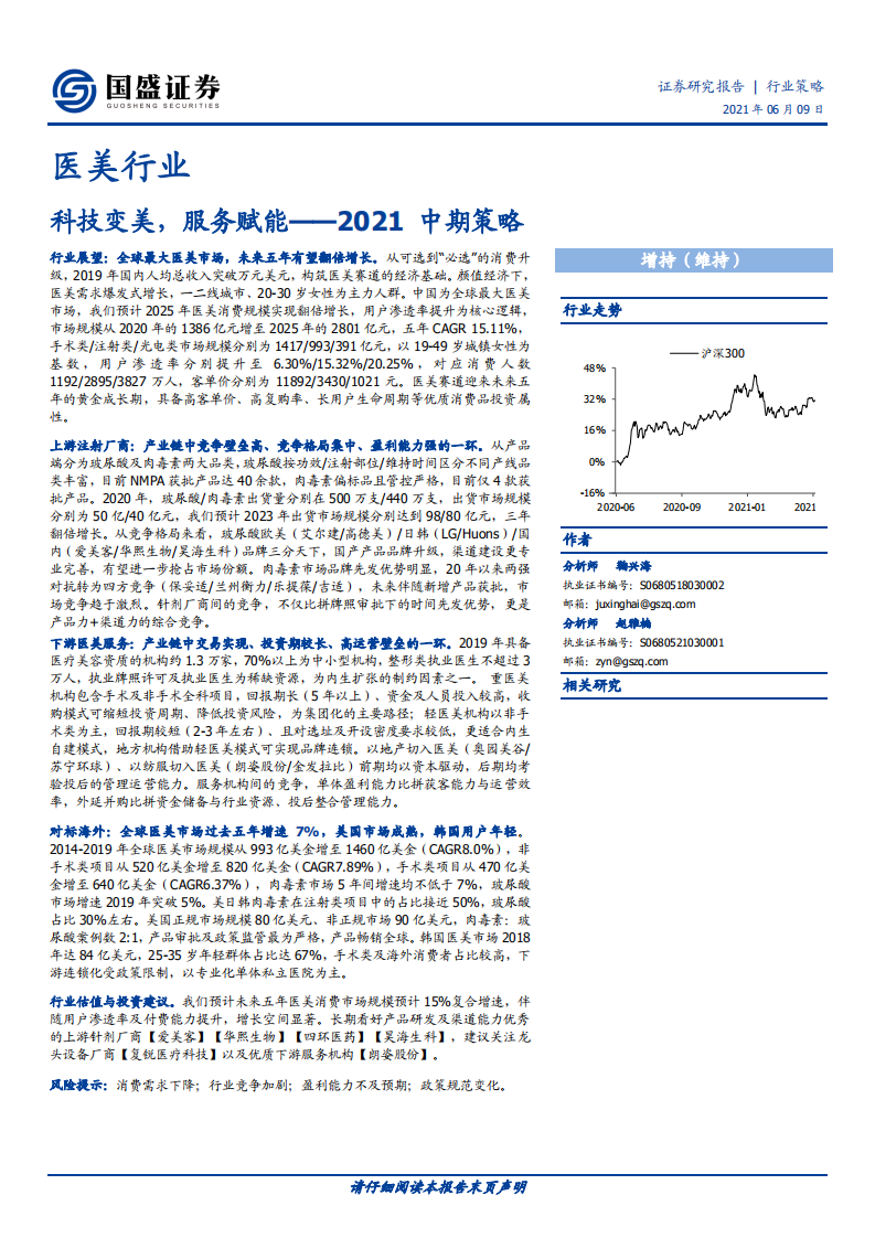 醫(yī)美行業(yè)研究：科技變美，服務(wù)賦能-國盛證券-20210609