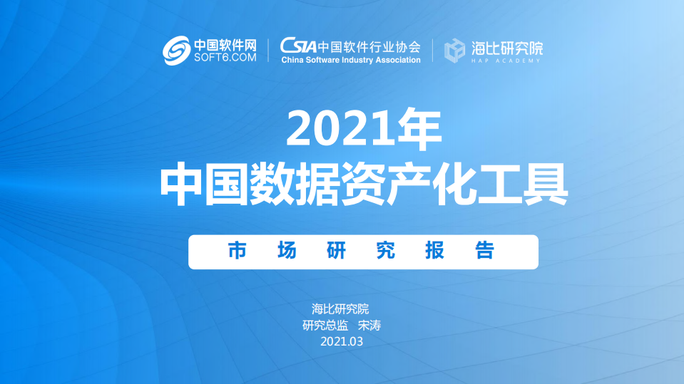 互聯網行業市場研究報告：2021年中國數據資產化工具-海比研究院-202103