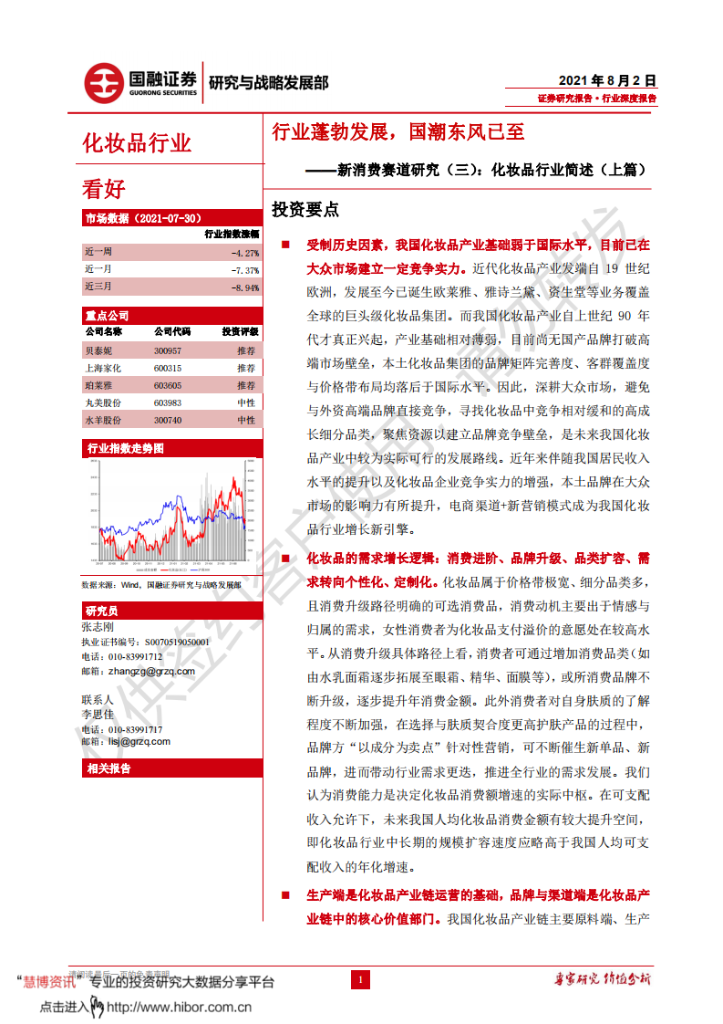 新消費賽道研究（三）：化妝品行業簡述（上篇）—行業蓬勃發展，國潮東風已至-國融證券-20210802