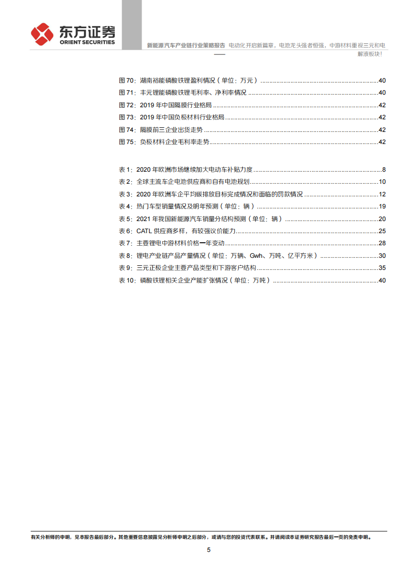 新能源汽车产业链行业：电动化开启新篇章，电池龙头强者恒强，中游材料重视三元和电解液板块！-东方证券 第5页