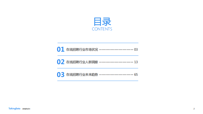 在线招聘行业研究报告-TalkingData-202004 第2页