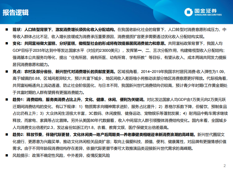 2021消费行业：共同富裕下的消费趋势研究-国金证券 第2页