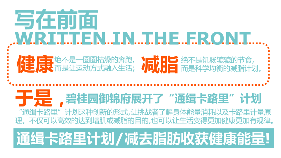 碧桂園御錦府春季減脂健身計劃活動策劃方案