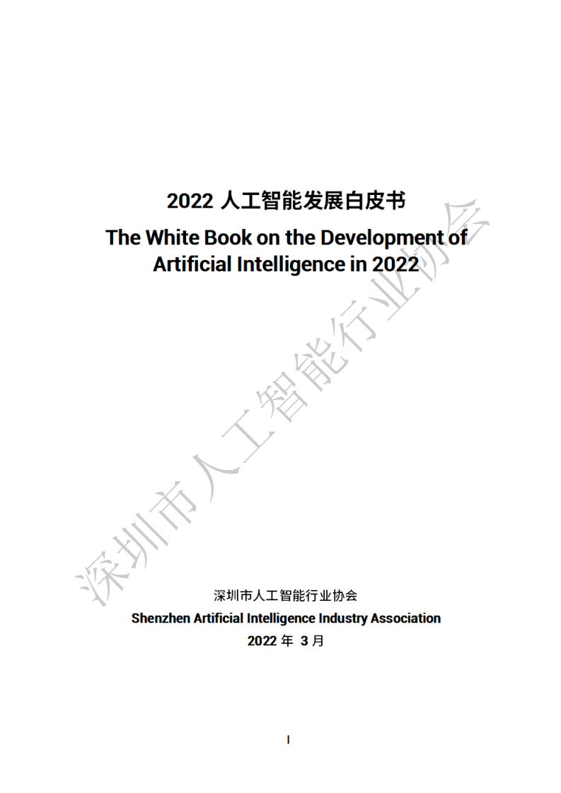 2022人工智能發展白皮書-深圳市人工智能行業協會