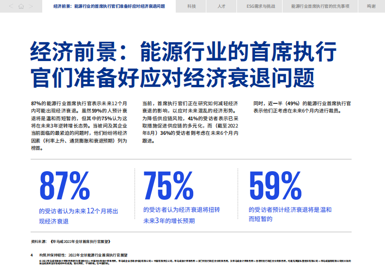 2022年全球能源行业首席执行官展望 第4页