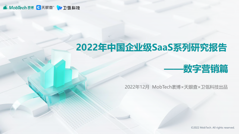 Mob研究院-2022年中国企业级SaaS系列研究报告（数字营销篇） 第1页