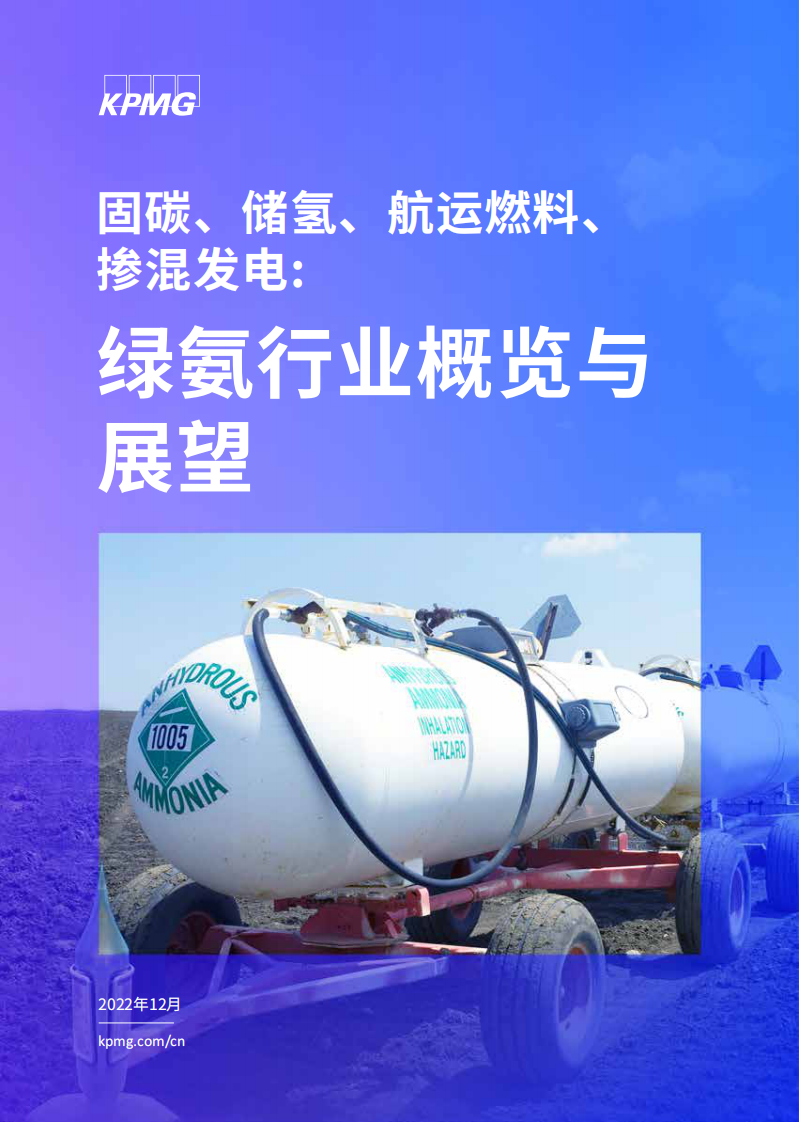 【KPMG China】固碳、储氢、航运燃料、掺混发电：绿氨行业概览与展望 第1页