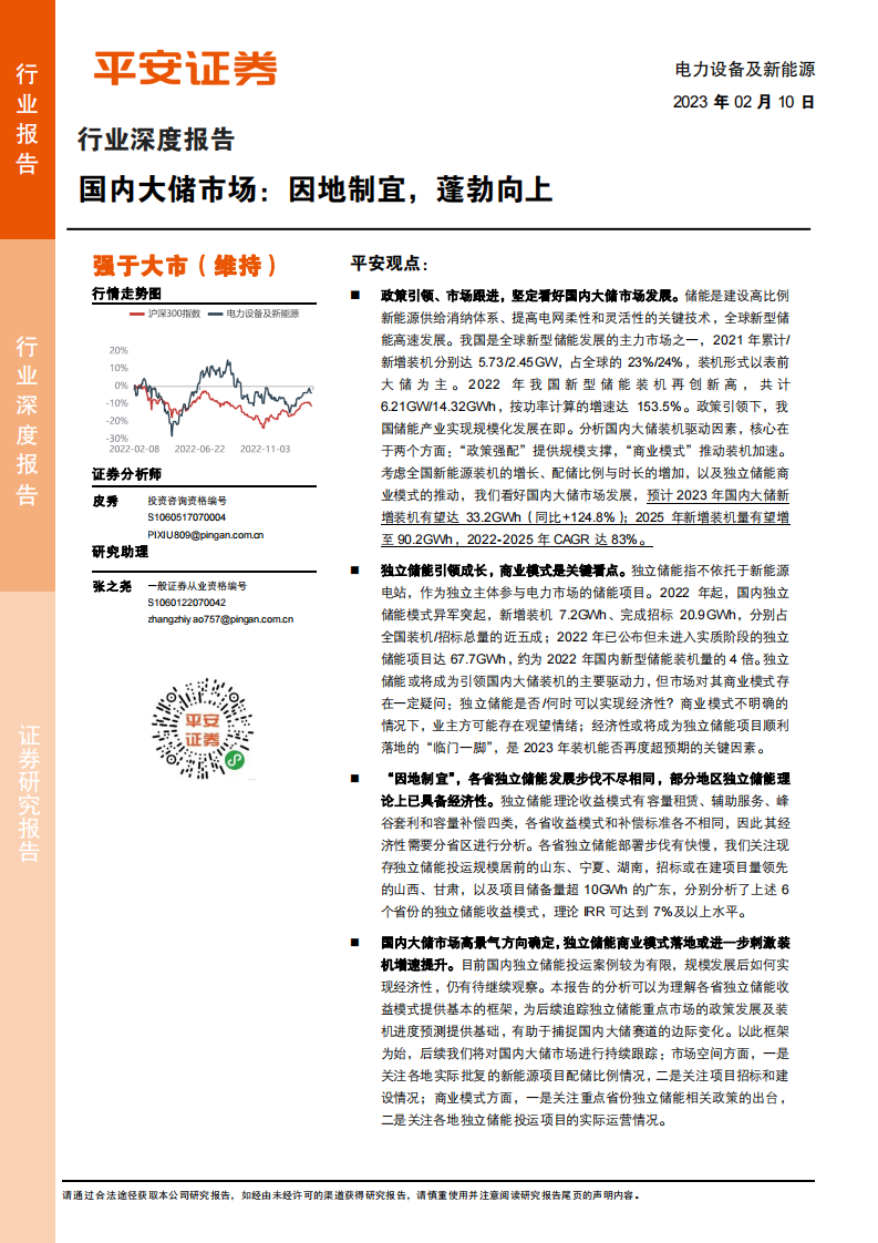 平安證券：電力設備及新能源行業深度報告-國內大儲市場-因地制宜-蓬勃向上