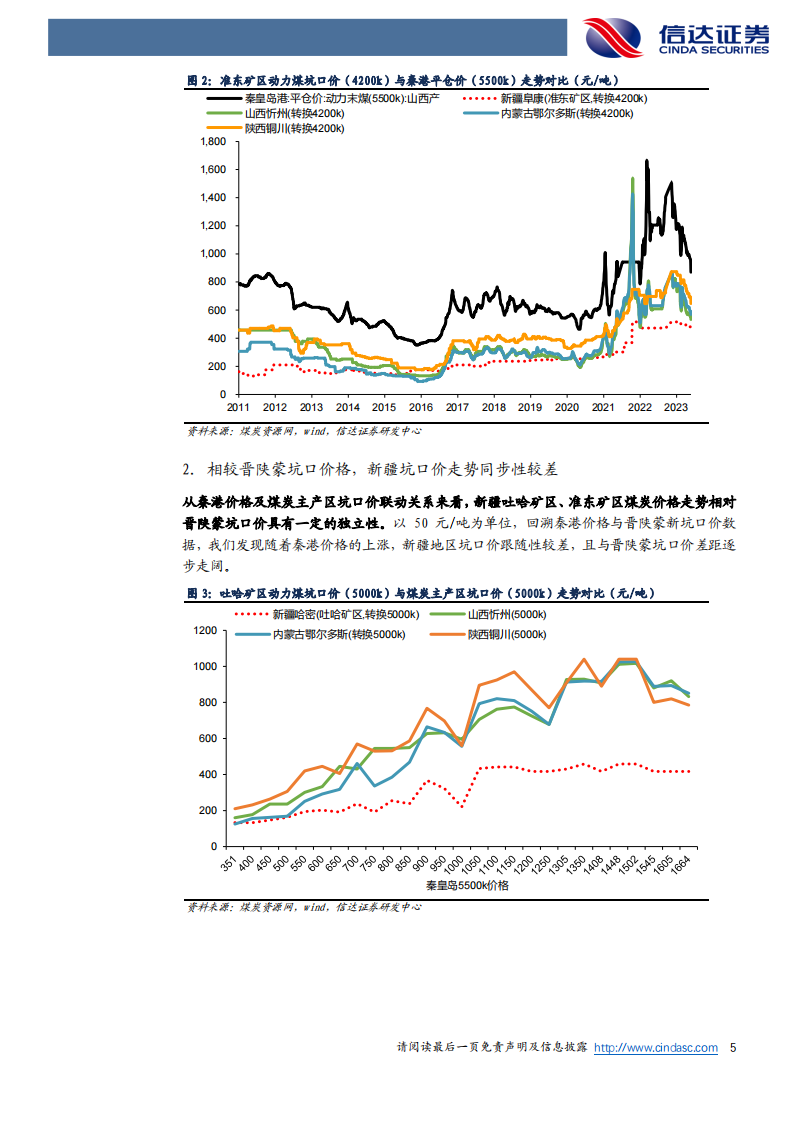 信达证券：煤炭开采-疆煤外运竞争力分析 第5页