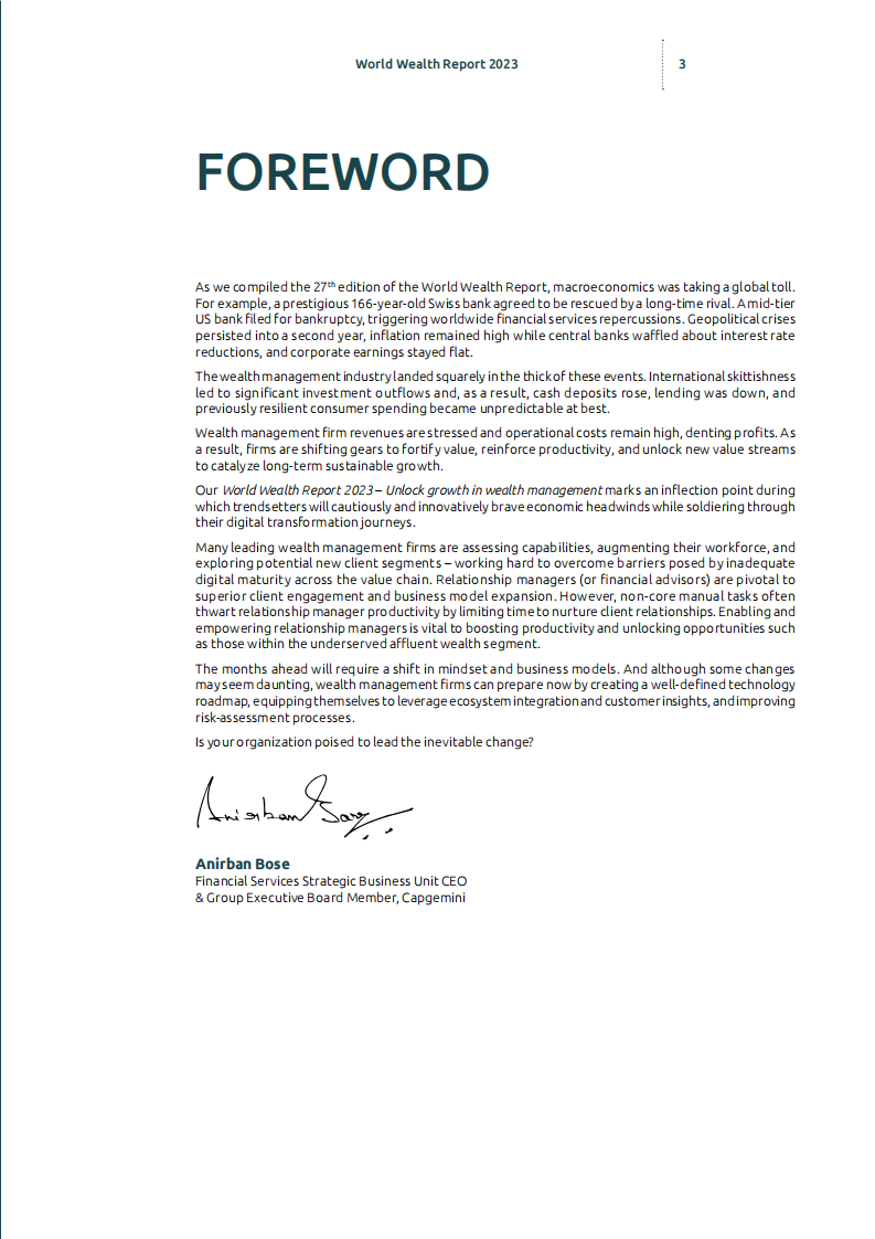 凯捷：2023年财富管理报告（英文） 第3页