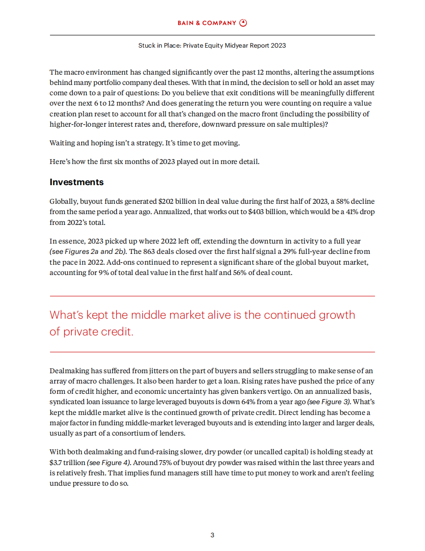 贝恩+2023年私募股权公司年中报告（英） 第5页