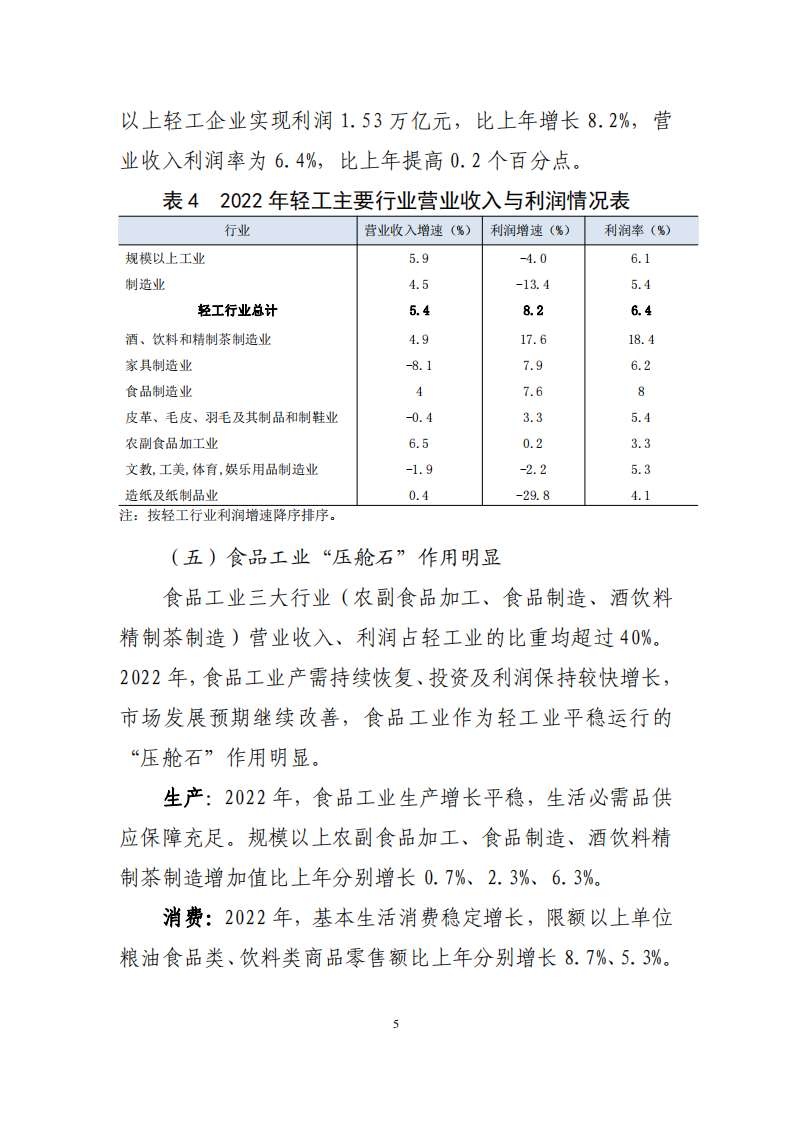 中国轻工业联合会：2022年中国轻工行业经济运行报告 第5页