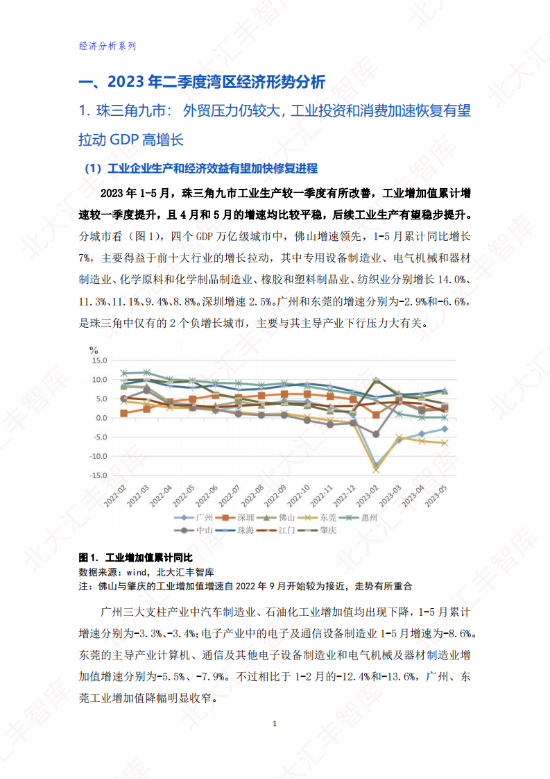北大汇丰智库-湾区外贸依旧承压，投资和消费有望拉动增长&mdash;&mdash;粤港澳大湾区经济分析季度报告（2023Q2） 第3页
