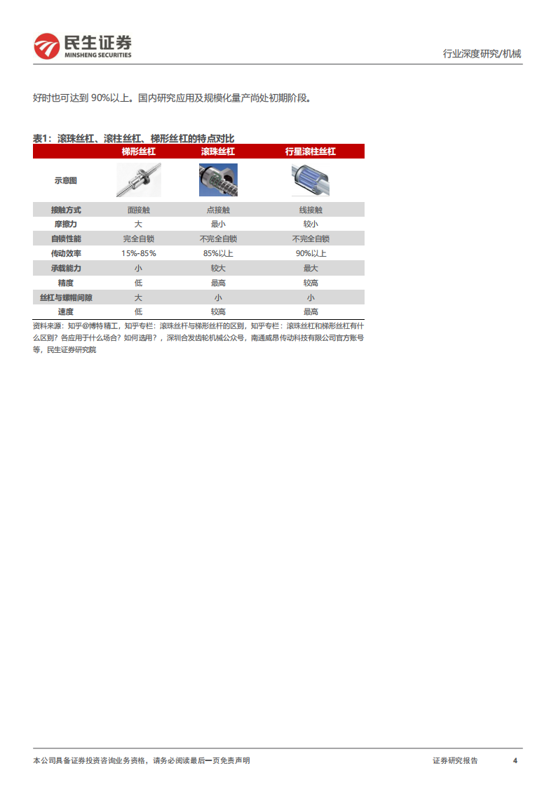 民生证券：丝杆导轨行业深度报告-丝杠导轨-高精度传动部件-人形打开行业空间 第4页