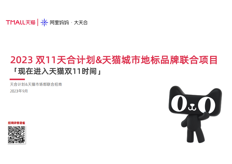 2023年天猫双11地标联合项目招商方案【电商】【双十一】 第1页