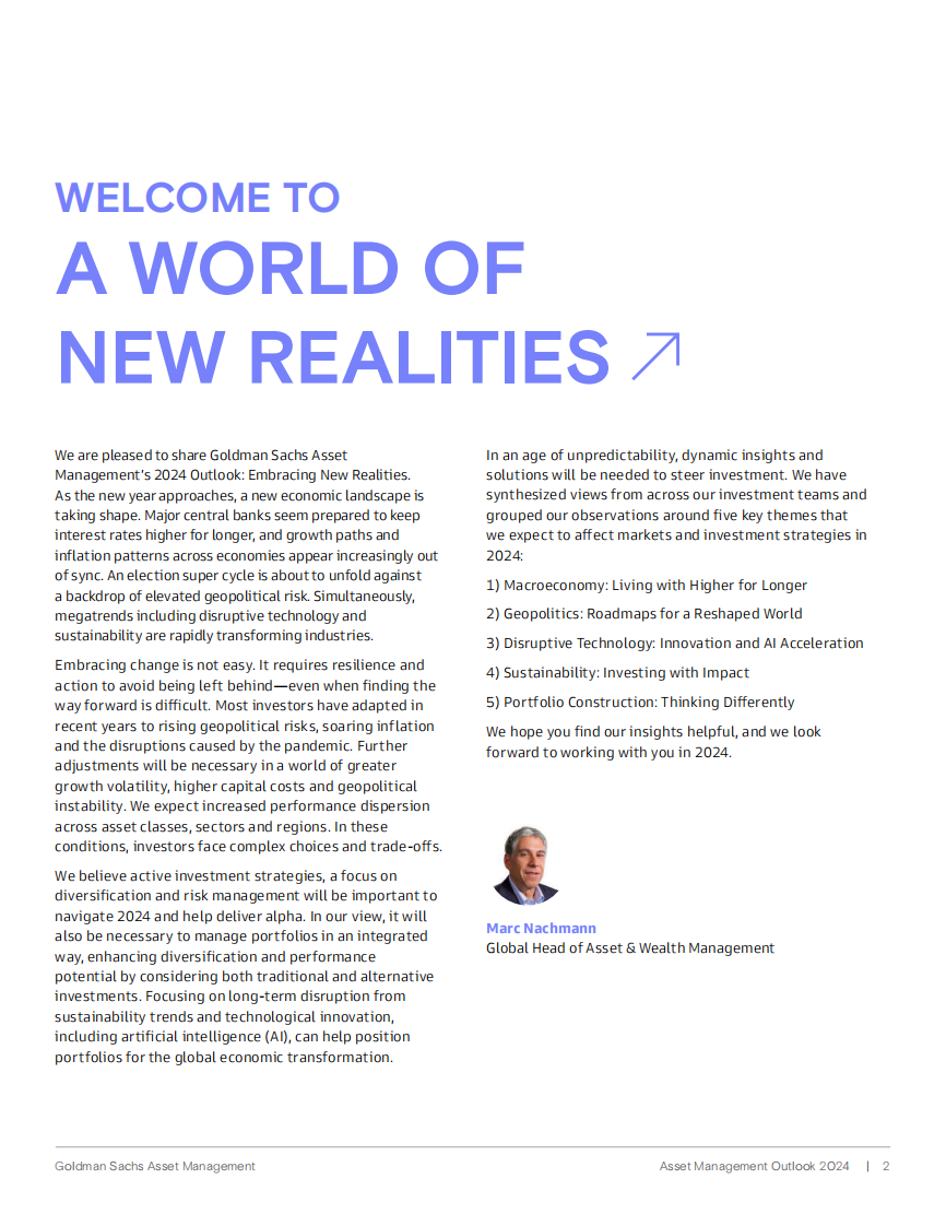 高盛2024年资产管理展望：拥抱新现实（英） 第2页