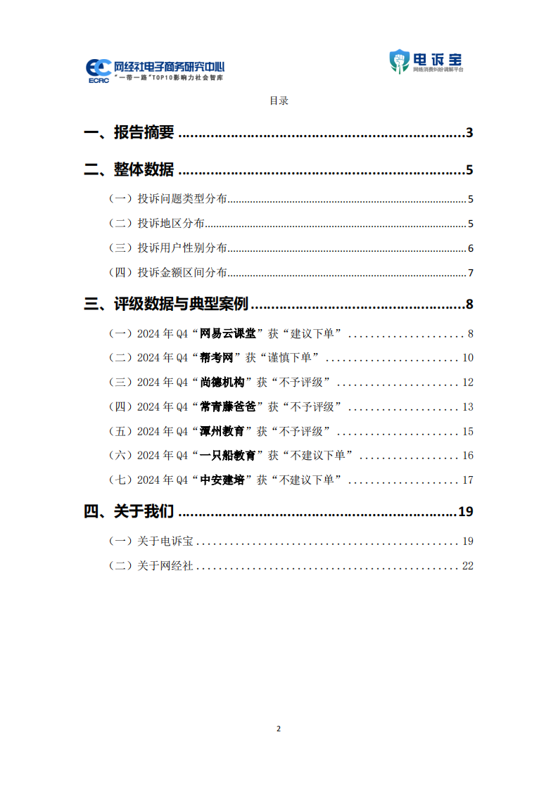 2024年Q4中国数字教育用户体验与投诉数据报告 第2页