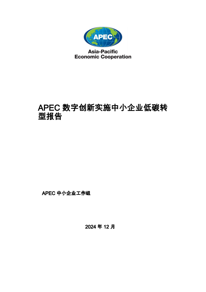 亚太经济合作组织：宏观研究-APEC数字创新实施中小企业低碳转型报告（英文） 第3页