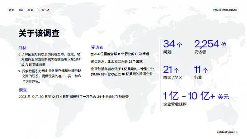 全球数据洞察调研：2024年为数据和AI就绪型企业赋能报告 第4页