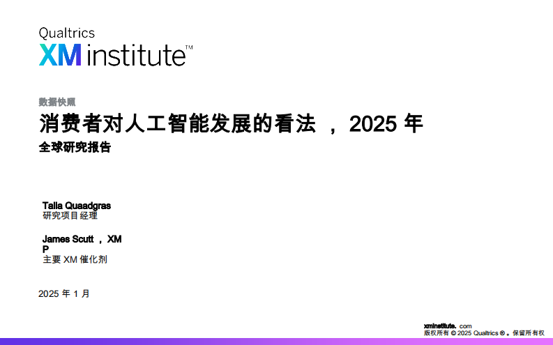 消费者对人工智能发展的看法，2025年全球研究报告 第1页