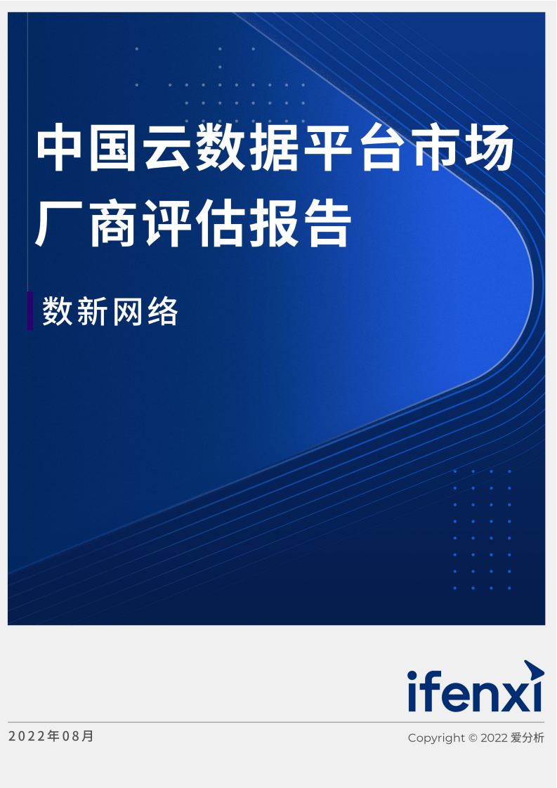 中国云数据平台市场厂商评估报告：数新网络 第1页