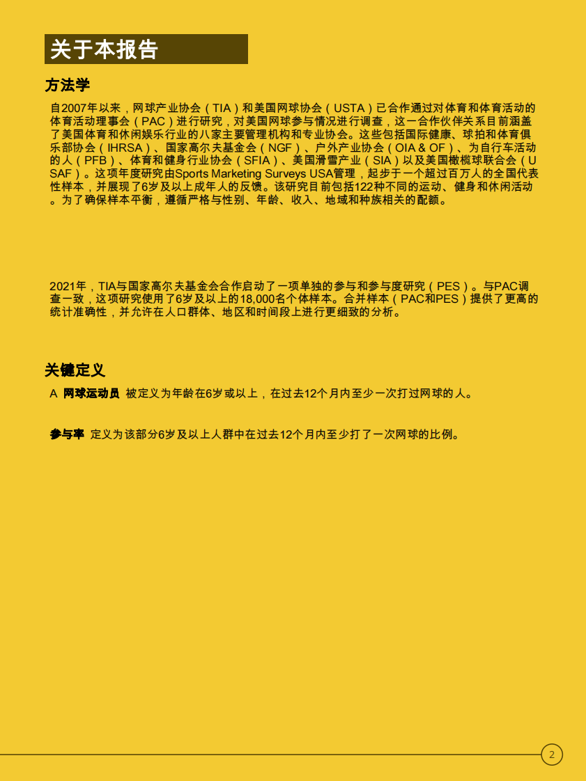 2024年美国网球运动行业参与率报告 第2页