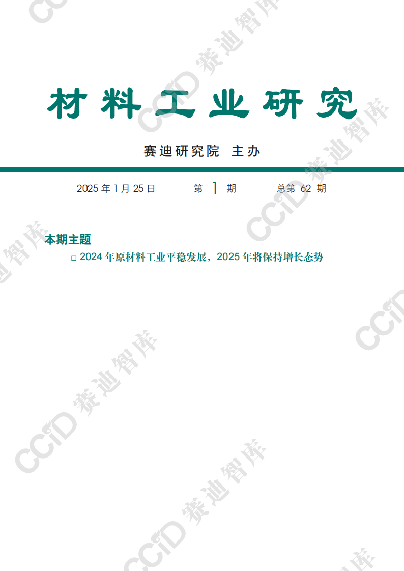 材料工业研究2025年：2024形势分析以及2025展望 第1页