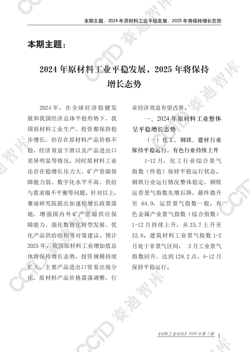 材料工业研究2025年：2024形势分析以及2025展望 第5页