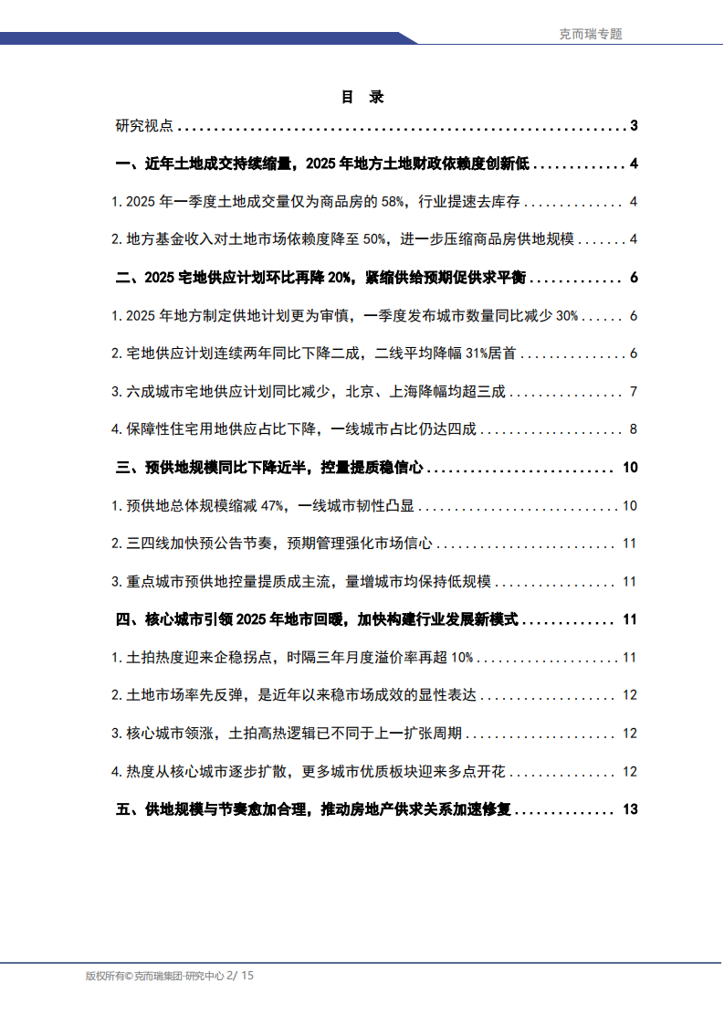 中国房地产专题：2025年地方供地计划探析：规模压降、结构优化与市场效应 第2页