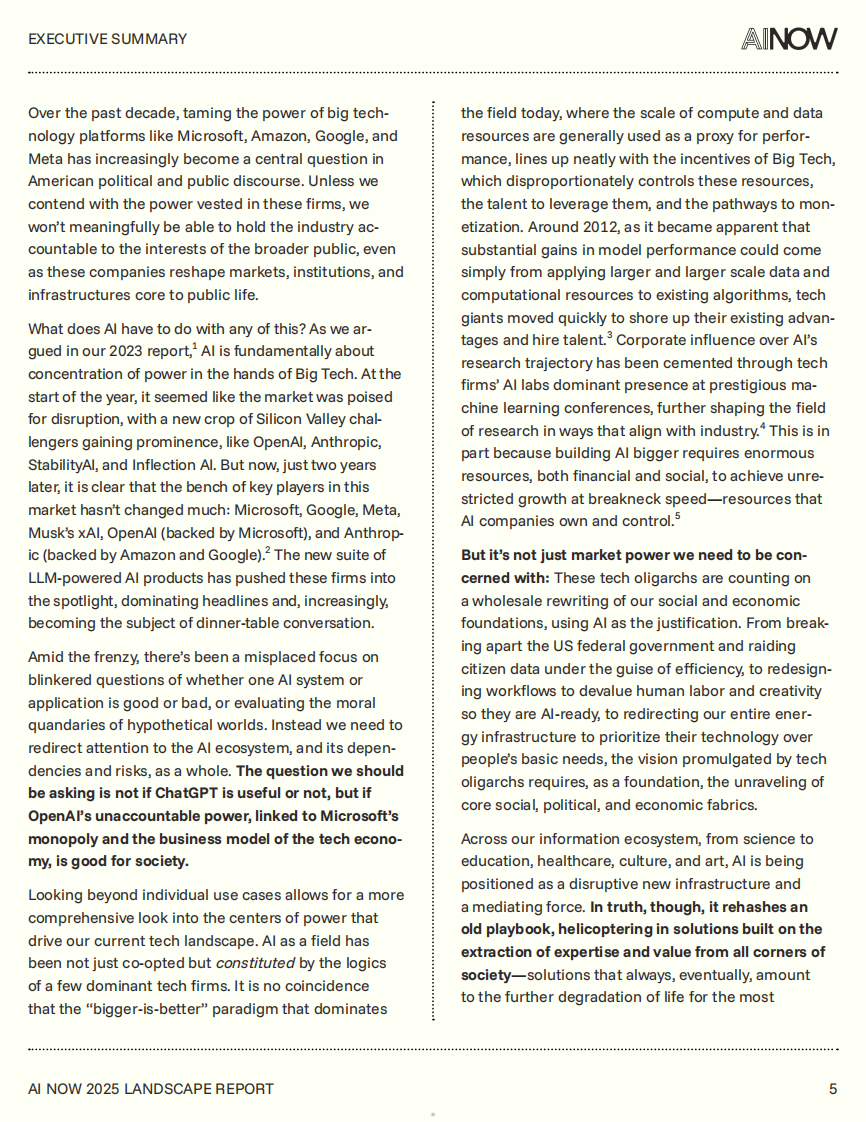 2025年人工智能权力格局研究报告：权力集中化及其威胁（英文） 第5页
