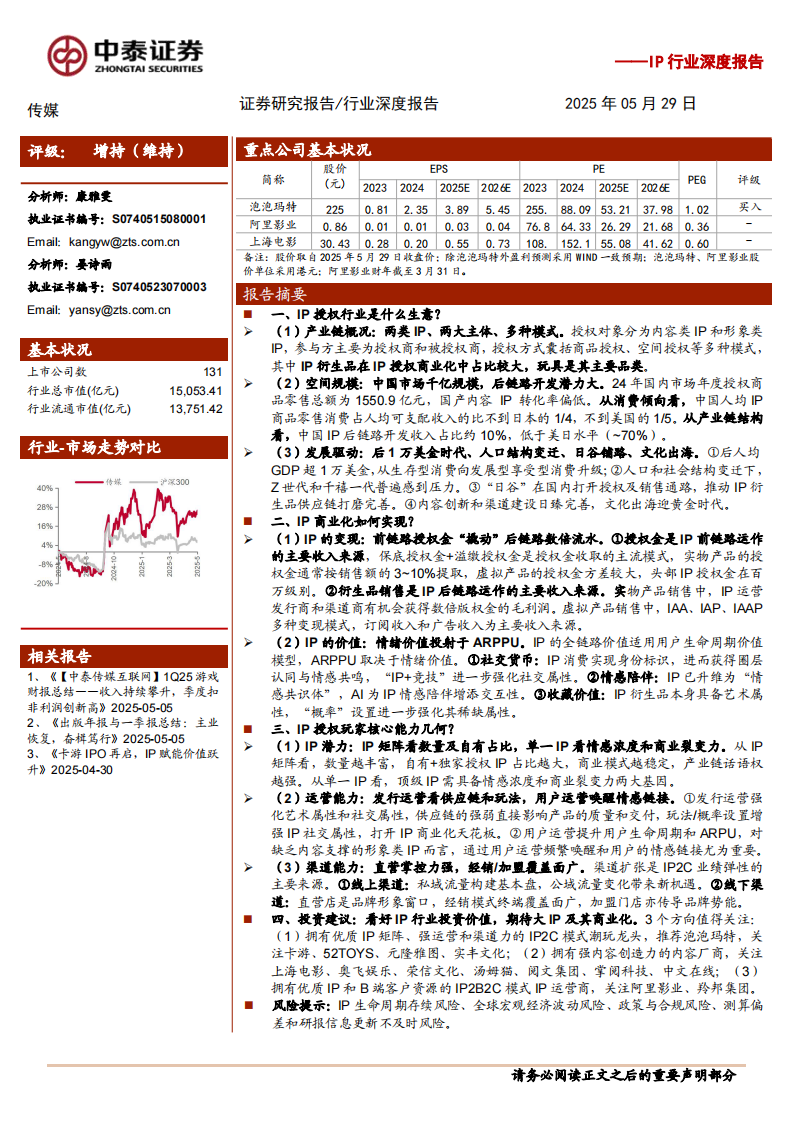 IP行业深度报告：解构IP商业化，内容、场景与消费的三元共振-中泰证券 第1页