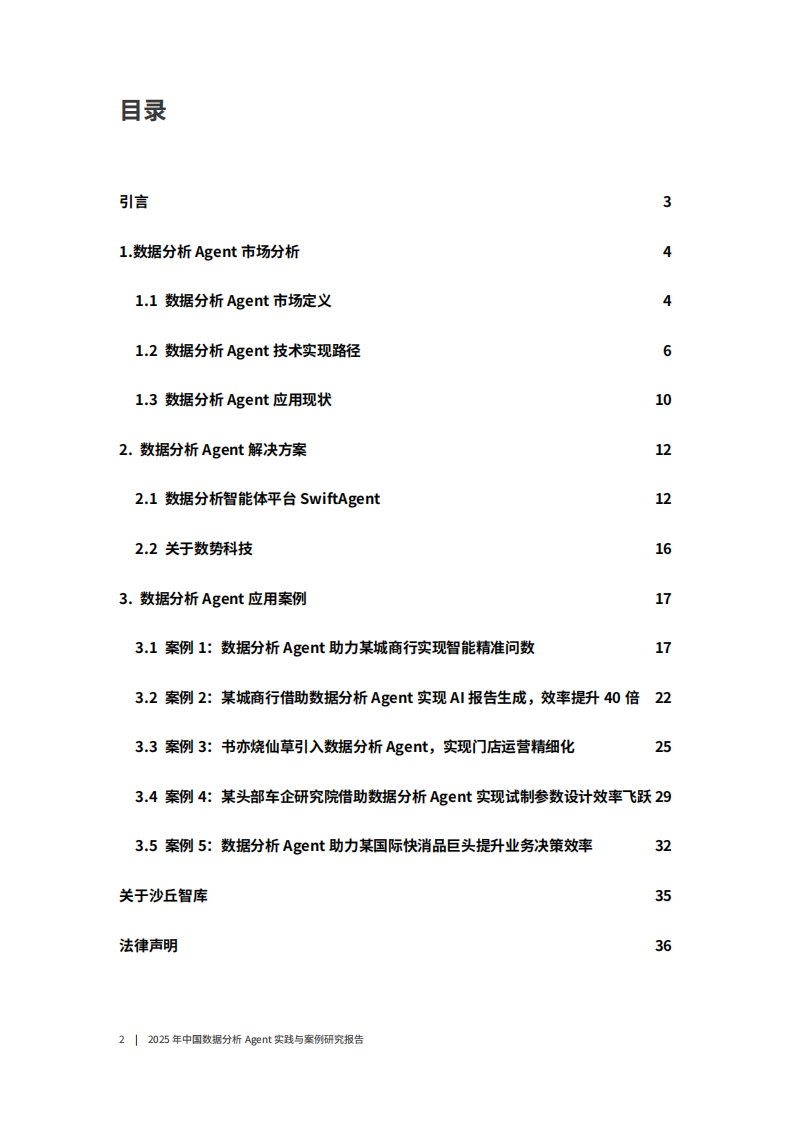 2025年中国数据分析Agent实践与案例研究报告 第2页