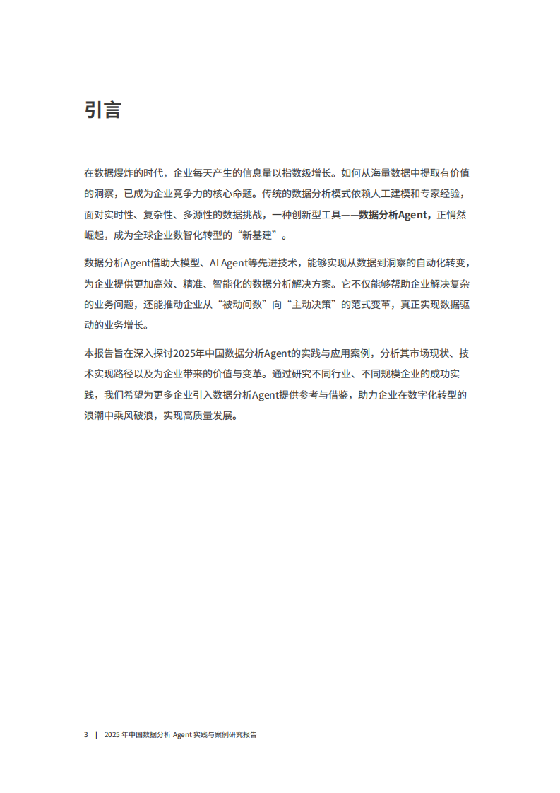 2025年中国数据分析Agent实践与案例研究报告 第3页