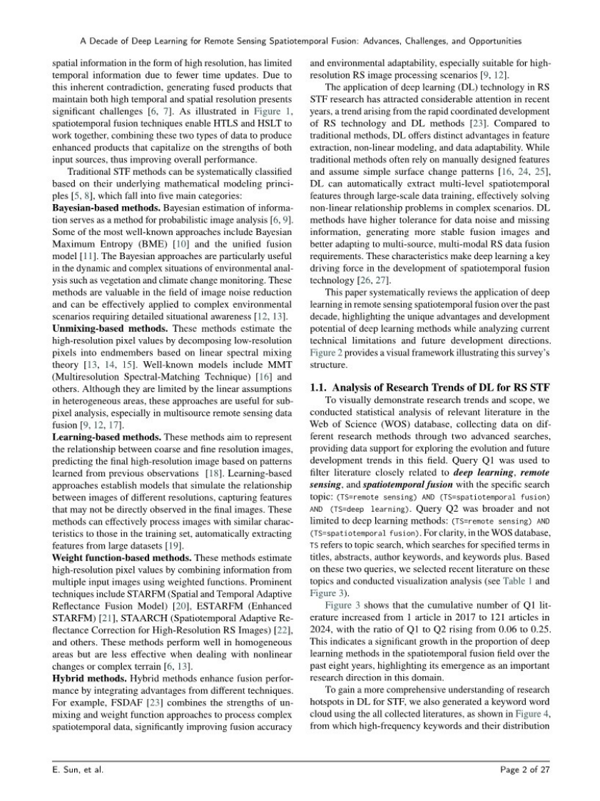 遥感时空融合深度学习的十年演进：进展、挑战与机遇 第2页