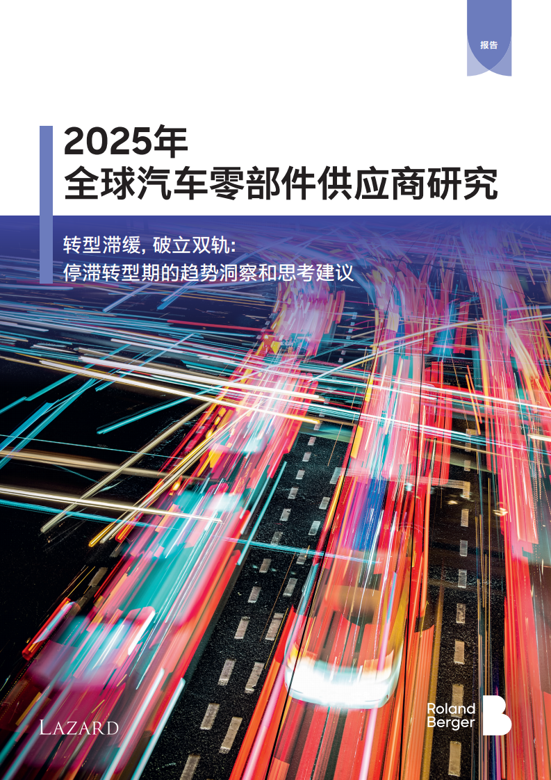 2025年全球汽车零部件供应商研究报告 第1页