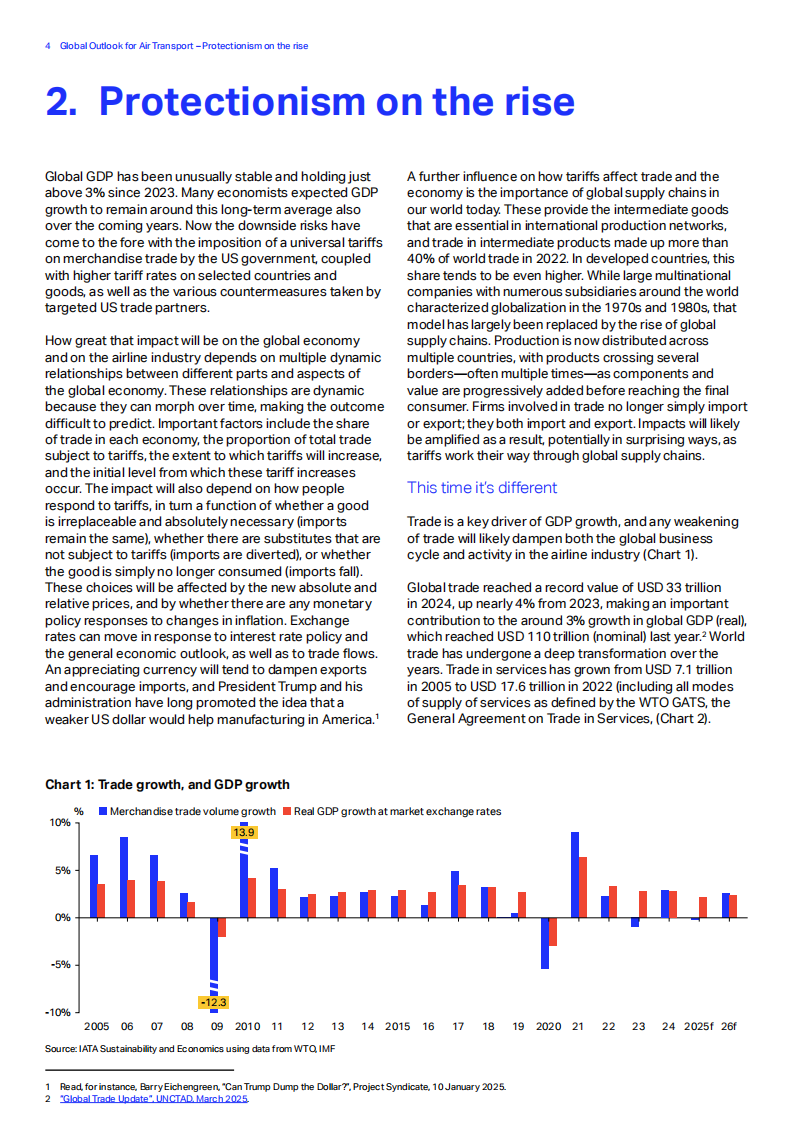 2025年全球航空运输展望报告：贸易保护主义抬头（英文） 第4页