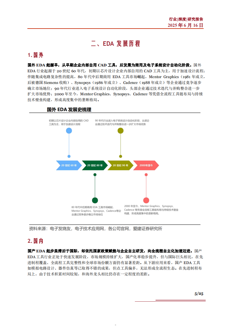 EDA行业深度：发展历程、竞争格局、国产替代、未来趋势及相关公司深度梳理 第5页