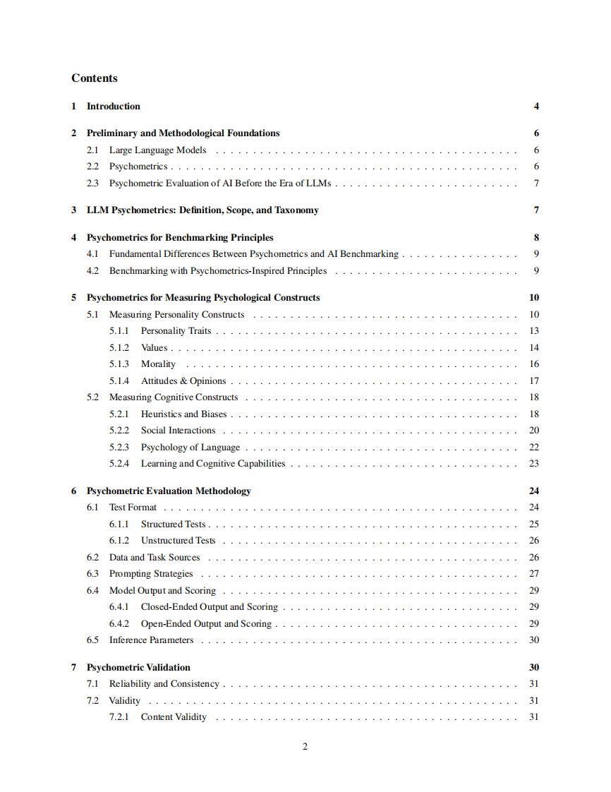 大语言模型心理测量学系统综述：评估、验证、增强 第2页