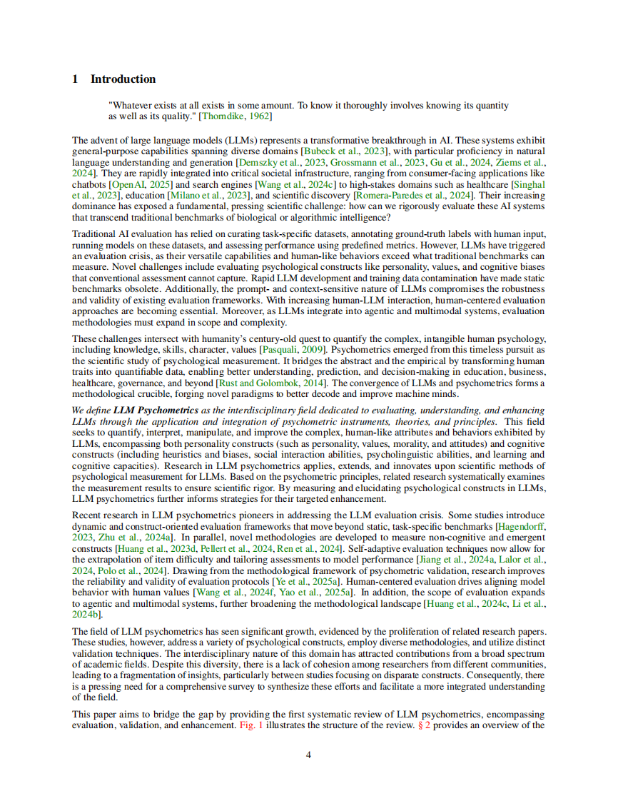大语言模型心理测量学系统综述：评估、验证、增强 第4页