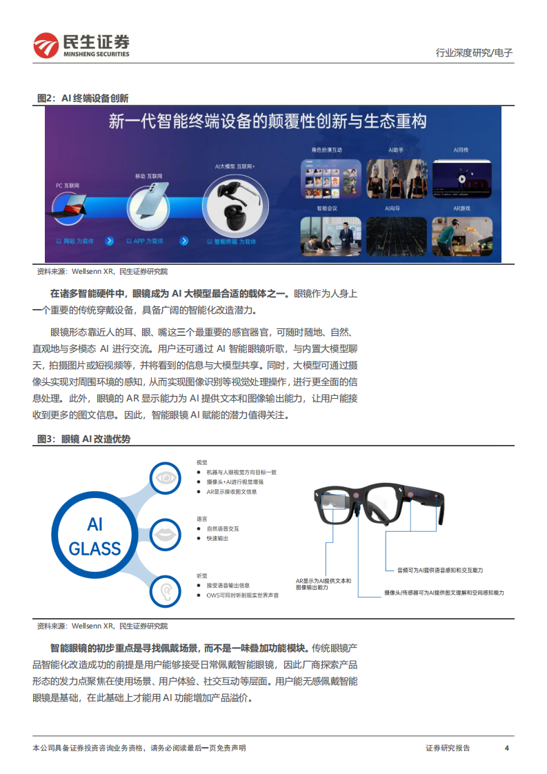 电子行业深度：智能眼镜，AI形态领航，探索AR新视界 第4页