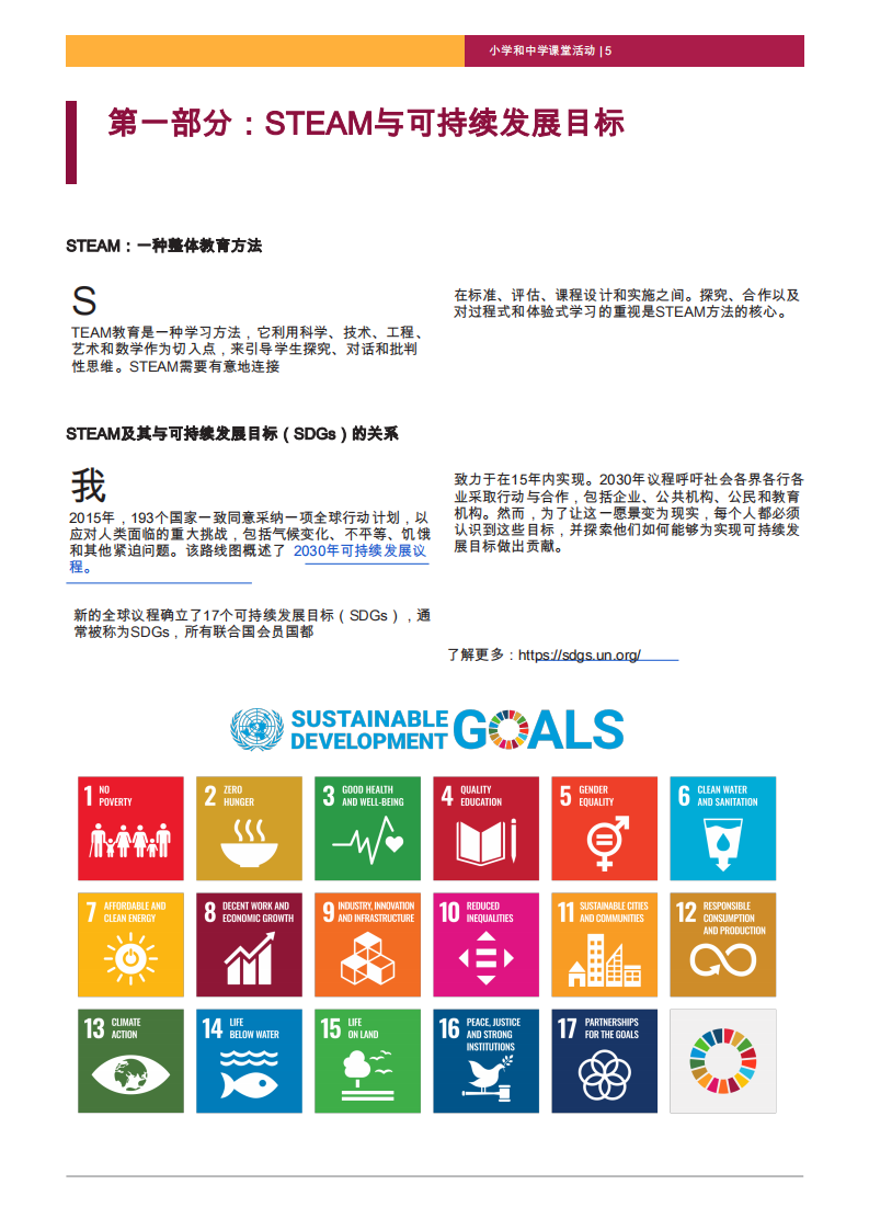 绿色STEAM教育-小学和中学课堂活动-可持续发展解决方案网络 第5页
