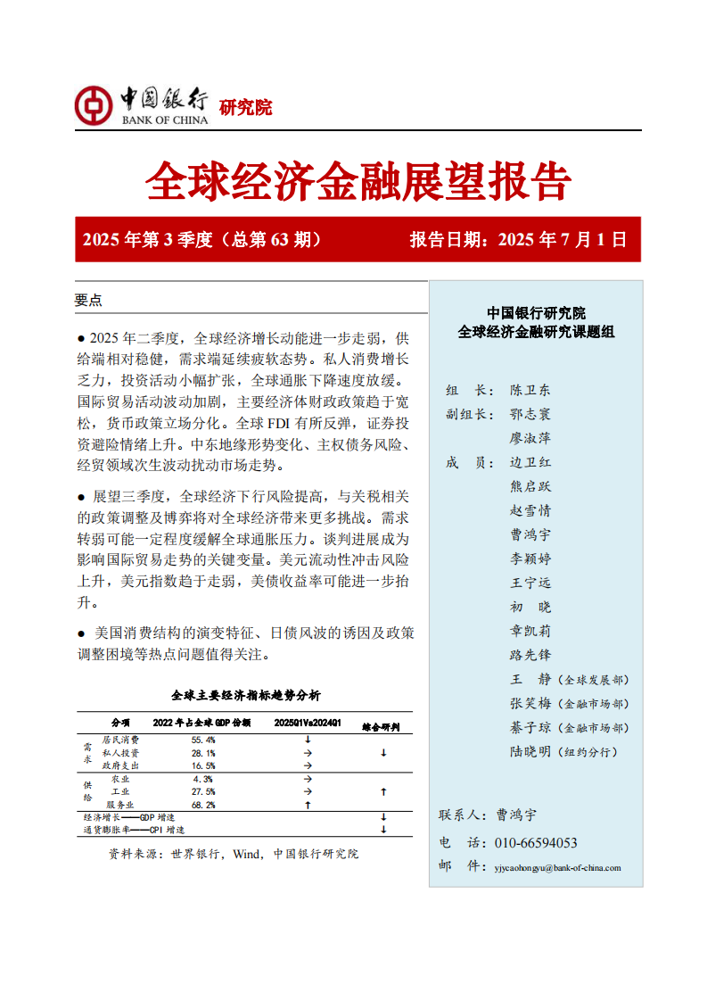 全球经济金融展望报告 第1页