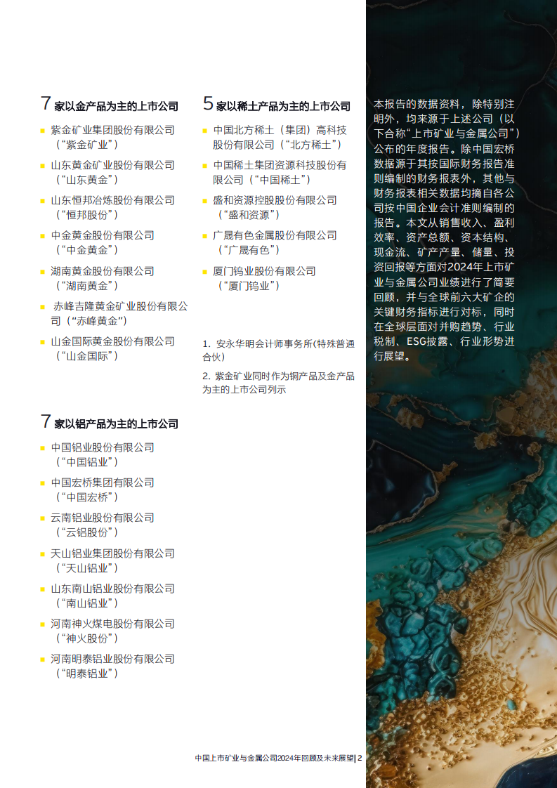 中国上市矿业与金属公司2024年回顾及未来展望报告 第3页