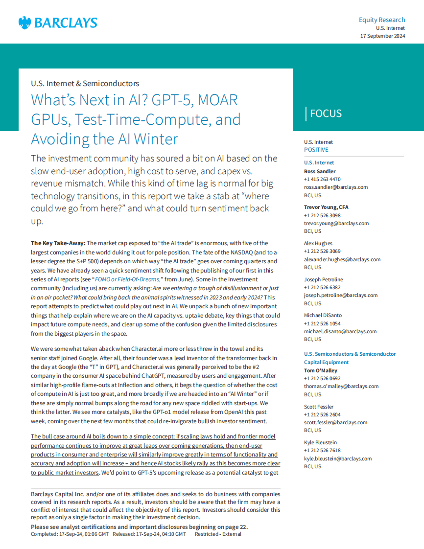 美国互联网与半导体行业研究：AI下一站：GPT（英文） 第1页