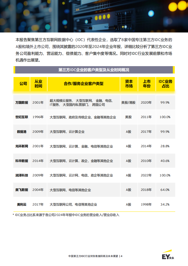 2025年中国第三方IDC行业财务数据回顾及未来展望报告 第4页