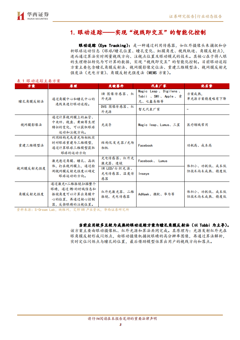 电子行业AI／AR眼镜系列报告(四)：眼动追踪赋能智能眼镜，助力人机交互体验 第3页