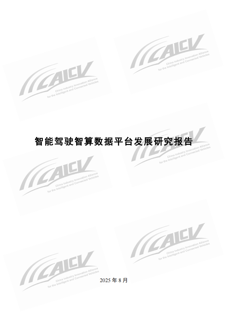 智能驾驶智算数据平台发展研究报告 第1页
