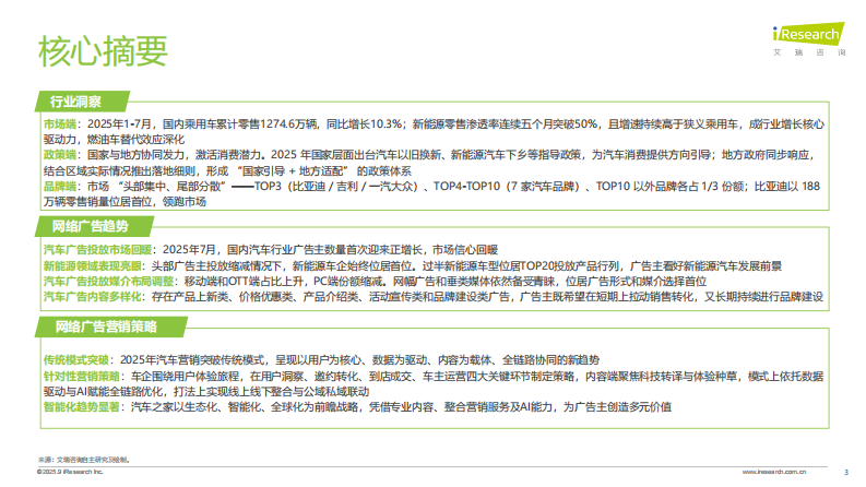 2025年汽车行业网络营销监测报告 第3页