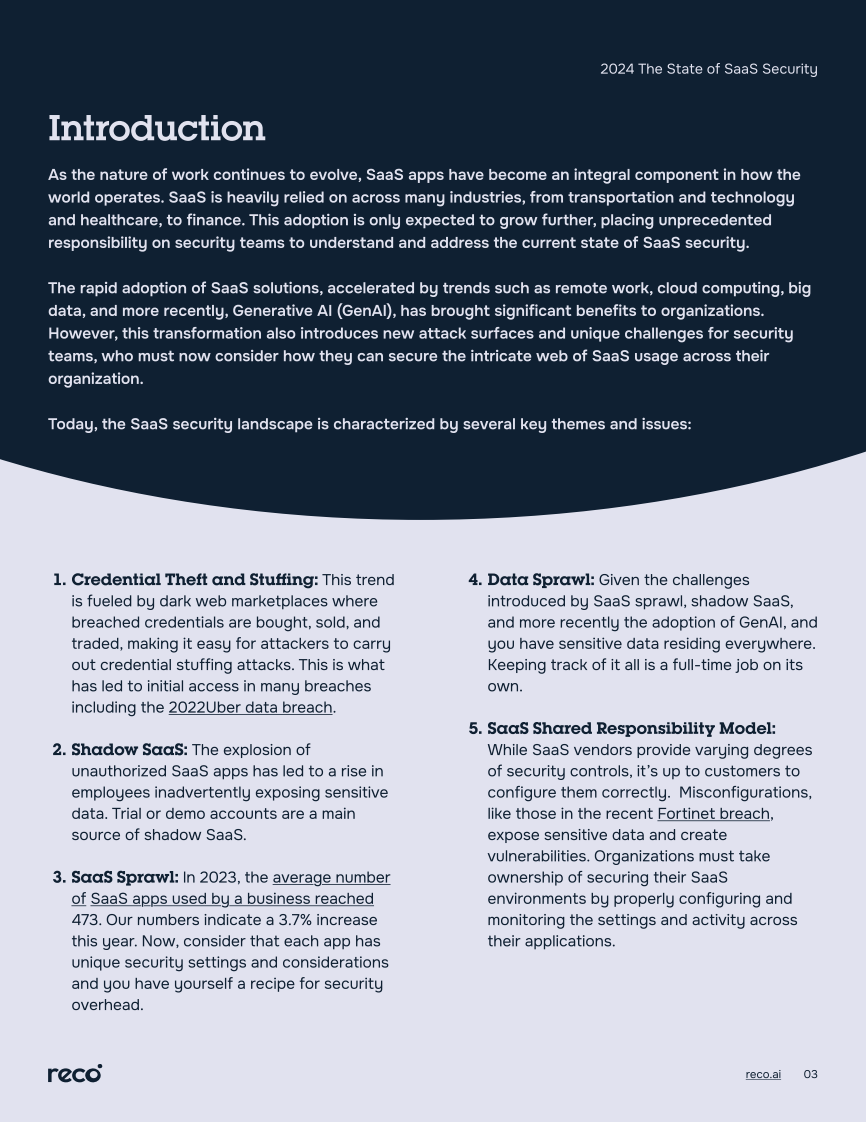 2024年软件即服务（SaaS）安全状况报告：趋势、风险及应对措施洞察（英文） 第3页
